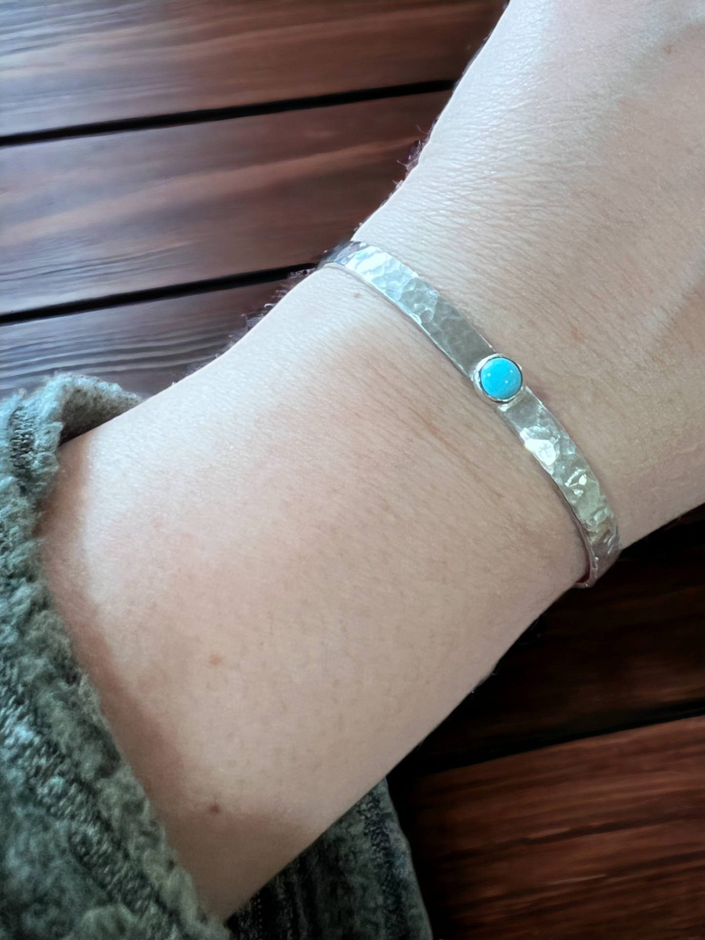 Hammered Turquoise cuff