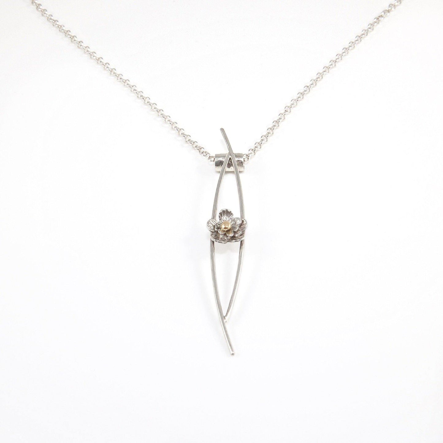 Contemporary Cherry Blossom Pendant Necklace - Milo Blue Designs