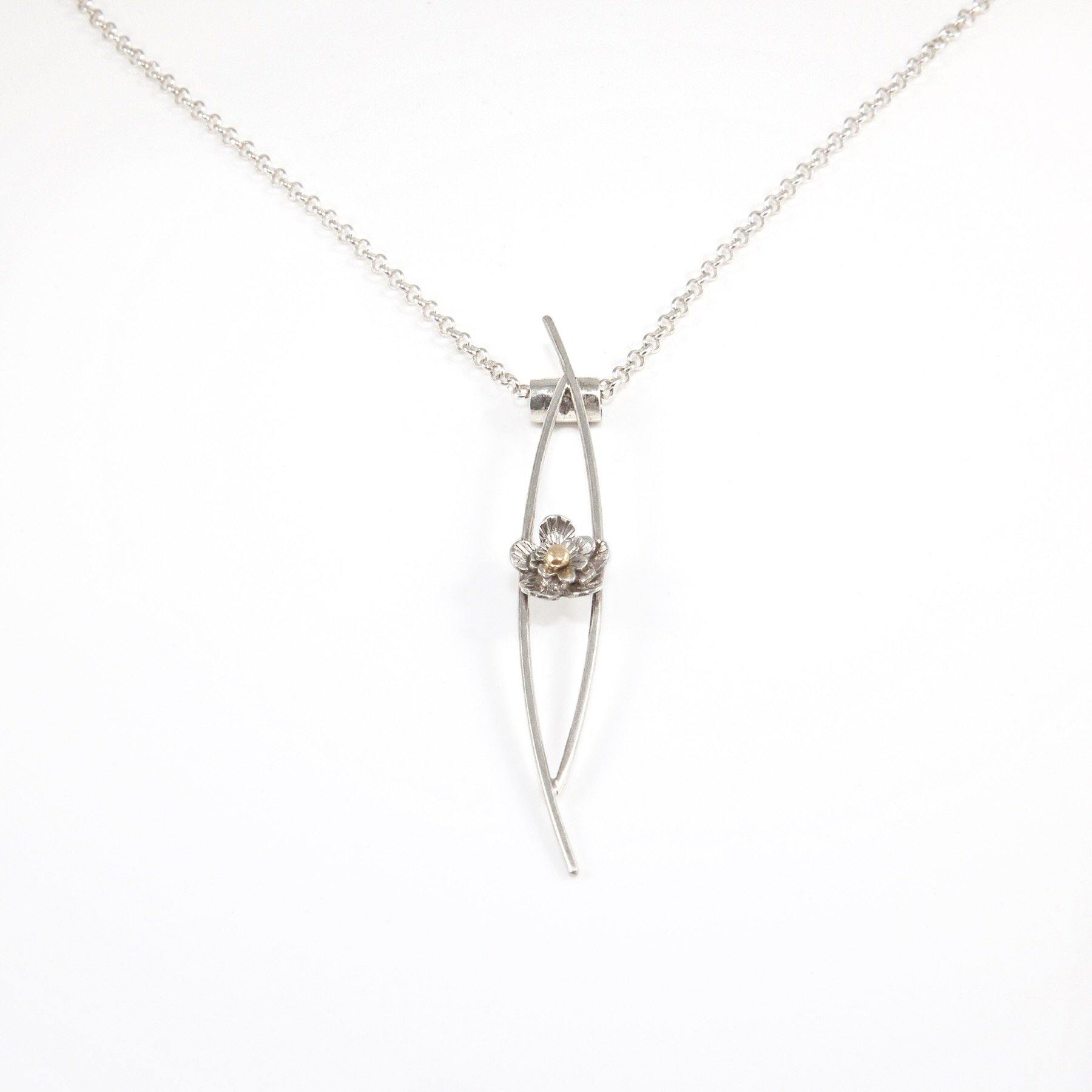 Contemporary Cherry Blossom Pendant Necklace - Milo Blue Designs