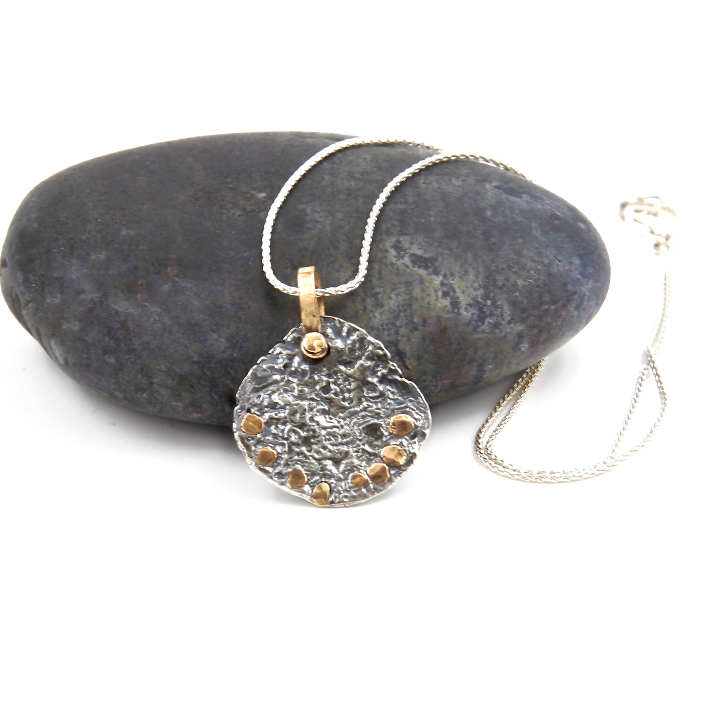 Organic Riveted Reticulated Silver Necklace - Milo Blue Designs