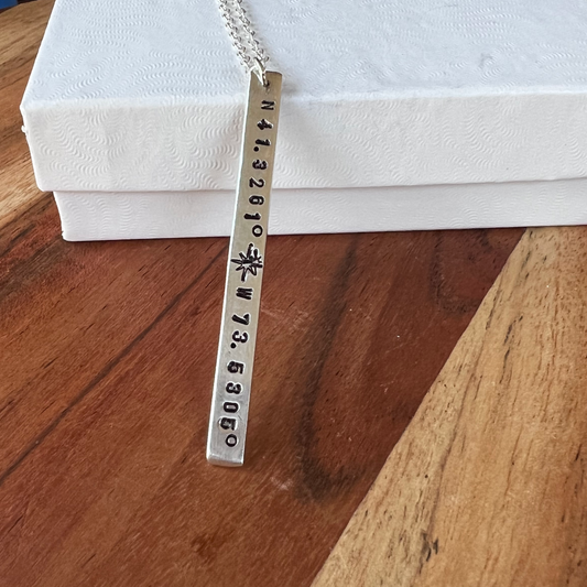 Sterling Silver Personalized Graduation Bar Necklace